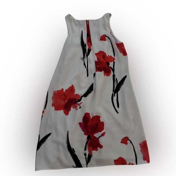 Ralph Lauren White Midi Dress with Red Floral Design - Picture 2 of 5